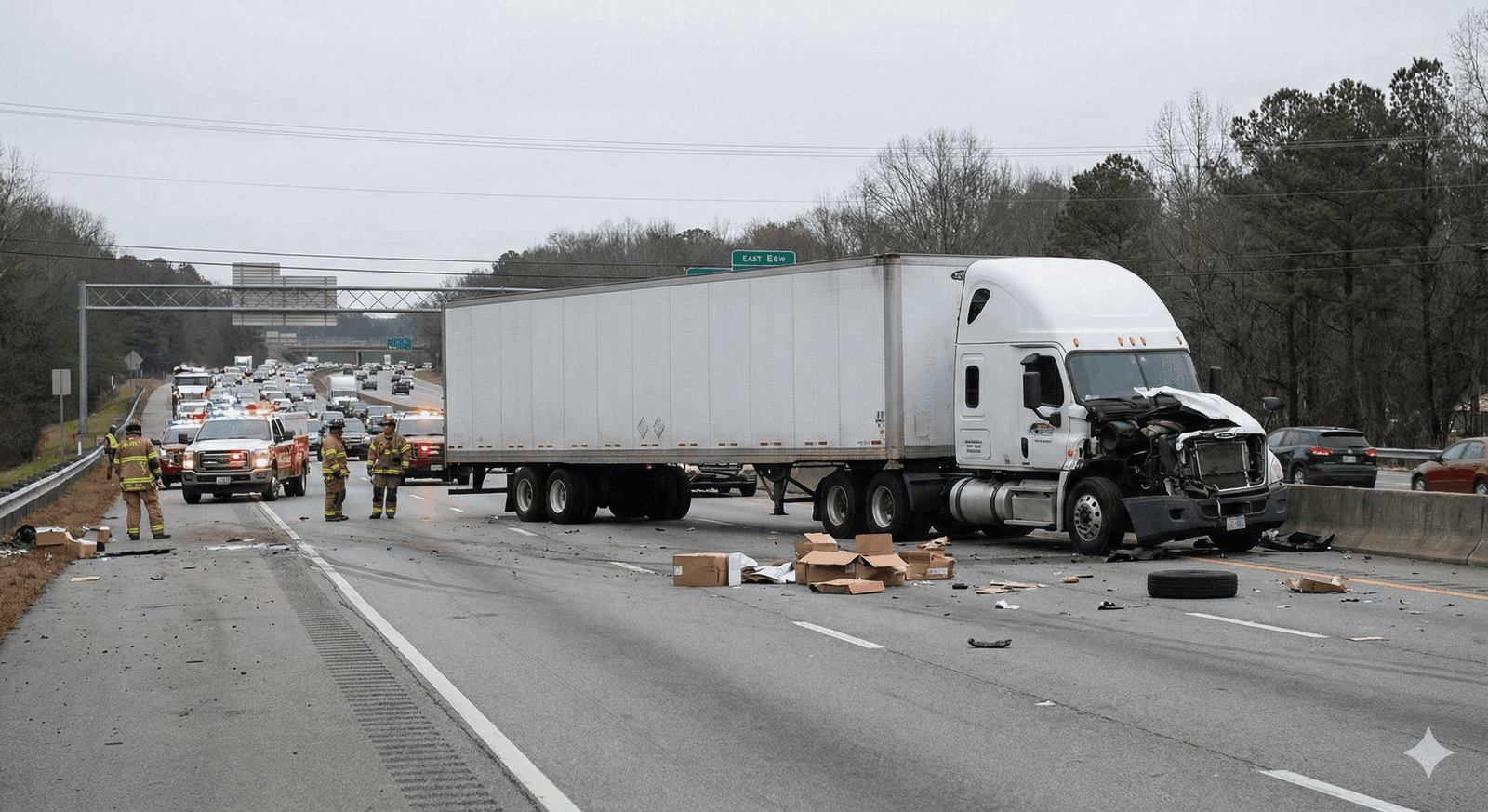 Dump truck accident at an Orlando construction site